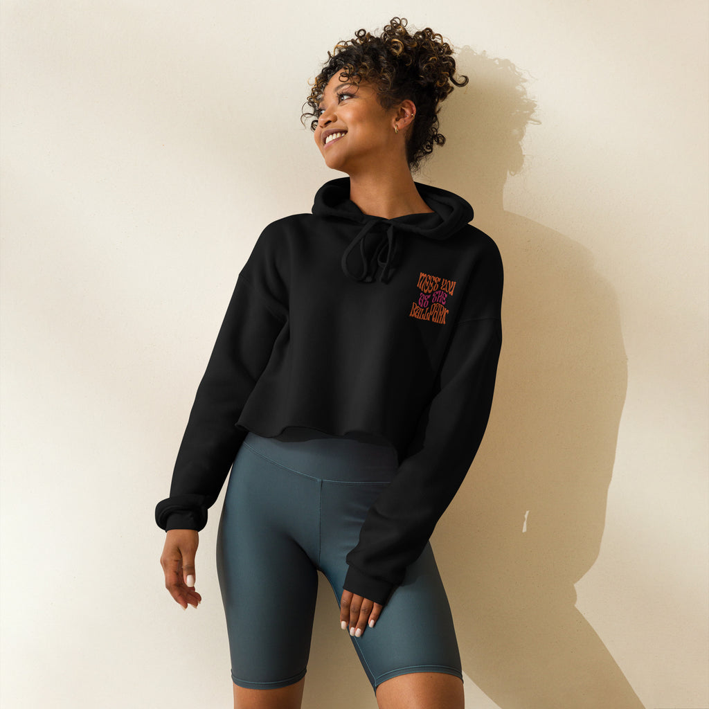 Meet You At The Ballpark Embroidered Crop Hoodie
