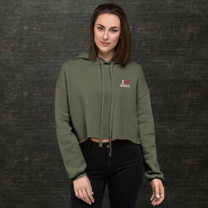 I ❤️ BSBL Embroidered Crop Hoodie