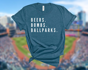 Beer. Bombs. Ballparks. | unisex tee