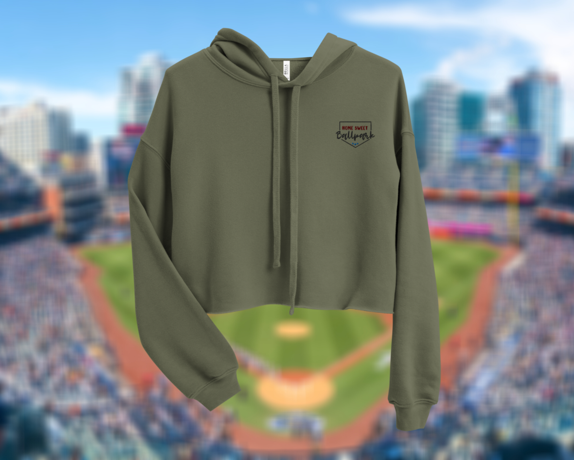 Home Sweet Ballpark | Embroidered Cropped Hoodie
