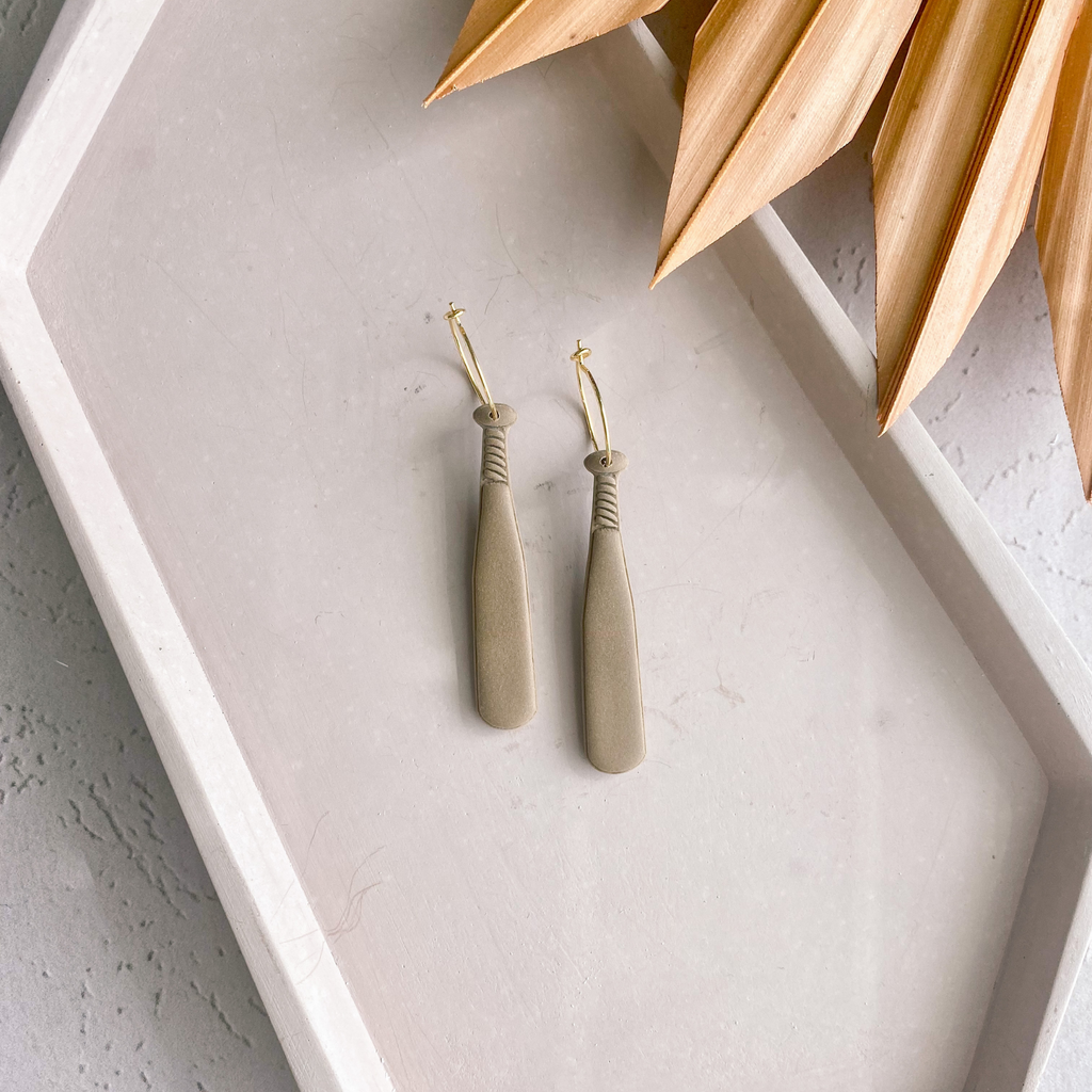 Baseball Bat Mini Hoop Earrings