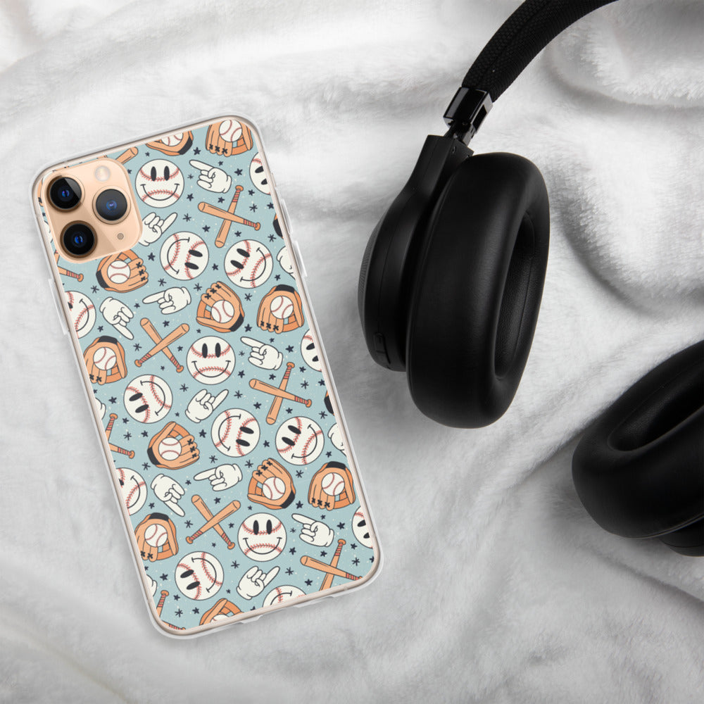 Smiley iPhone Case (Blue)