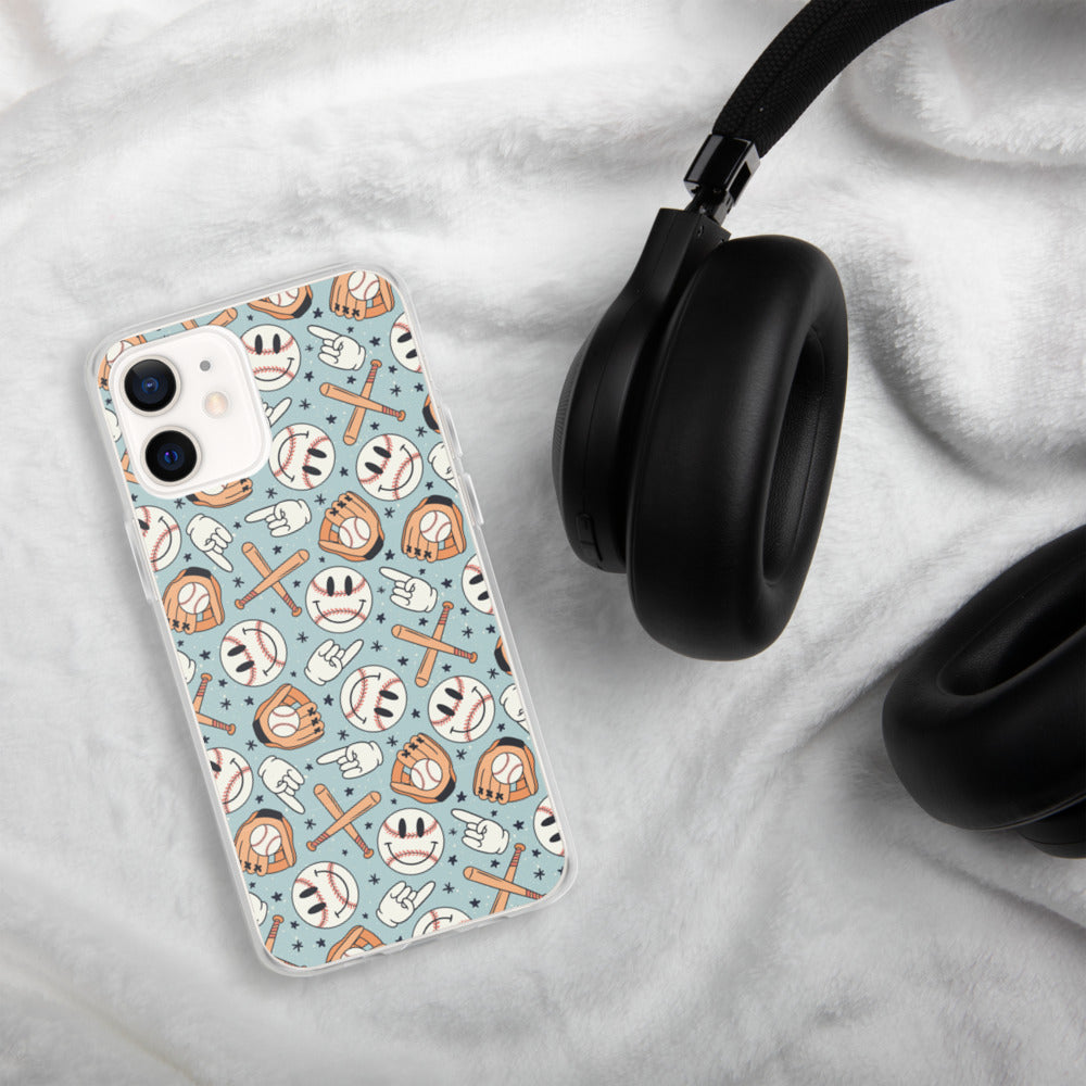 Smiley iPhone Case (Blue)