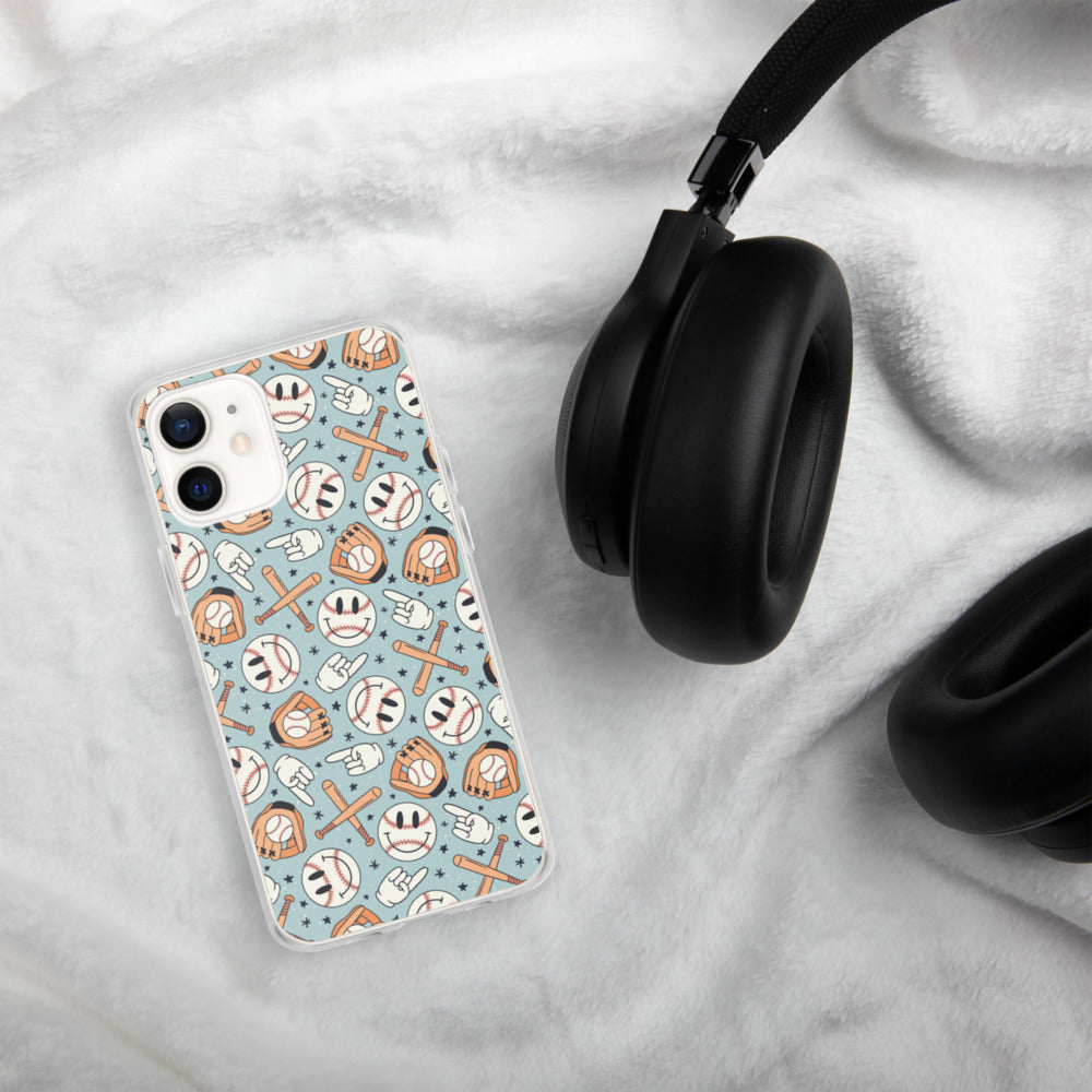 Smiley iPhone Case (Blue)