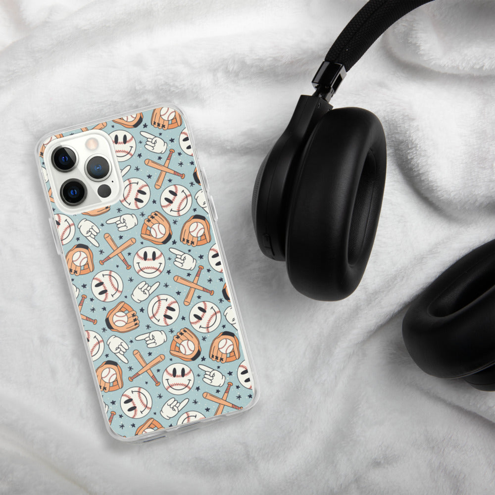 Smiley iPhone Case (Blue)