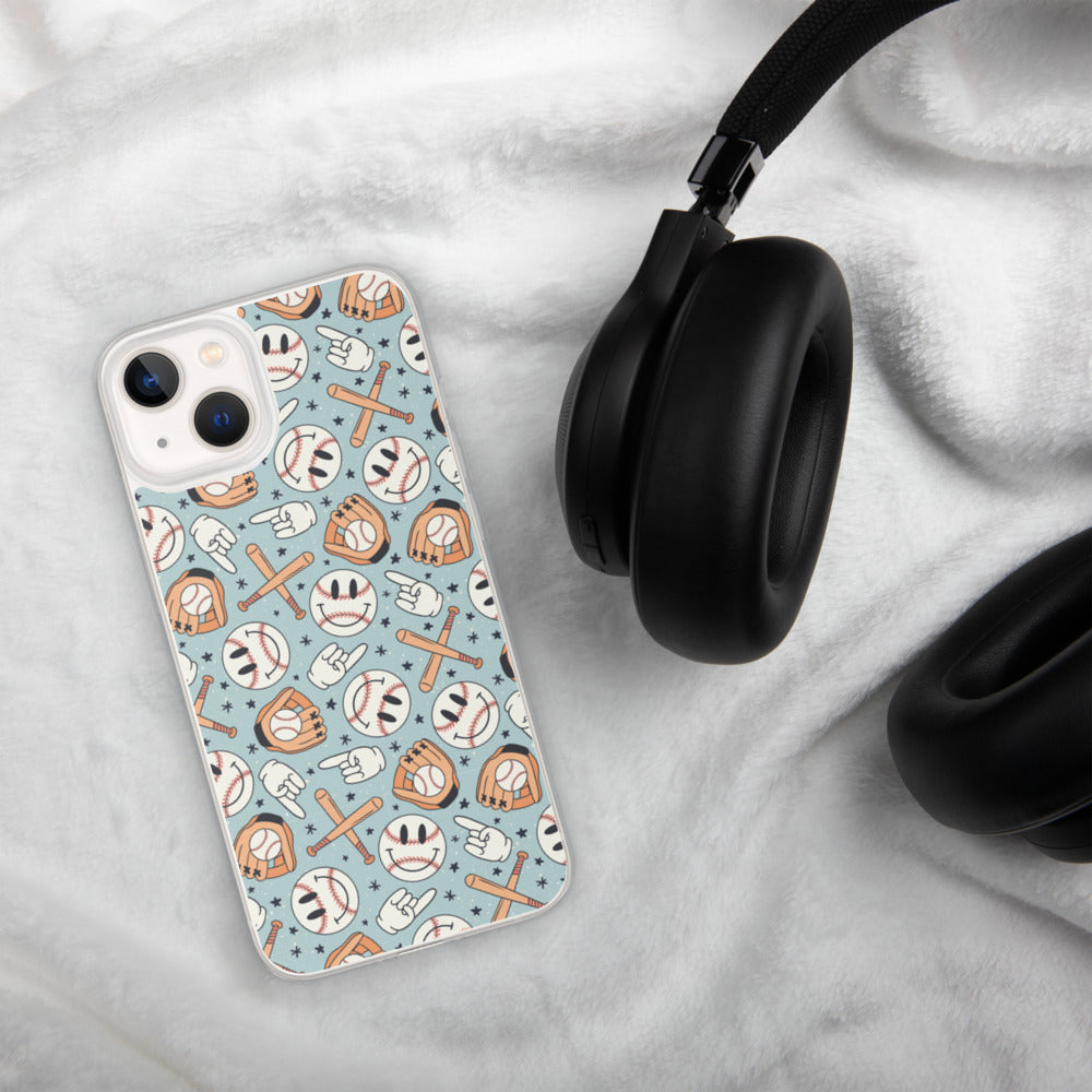 Smiley iPhone Case (Blue)