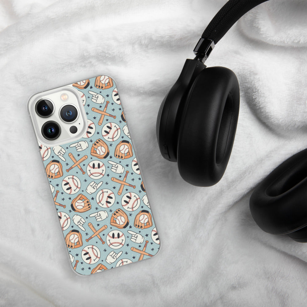 Smiley iPhone Case (Blue)