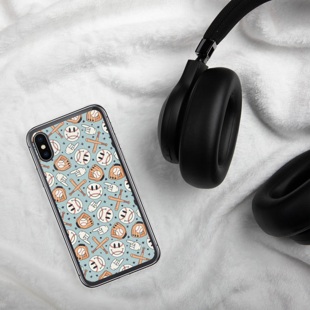 Smiley iPhone Case (Blue)